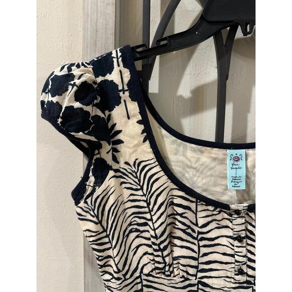 Free People Dress size 8 100% Cotton Lined Short Sleeves - Picture 3 of 8